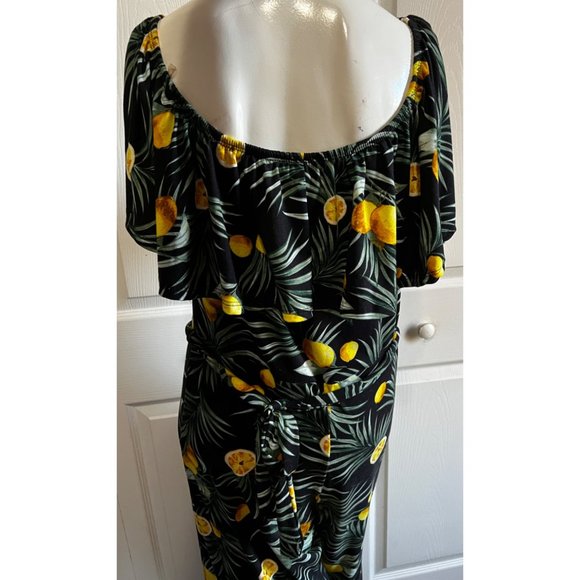 Floral Black and Yellow Jumpsuit - Picture 12 of 14